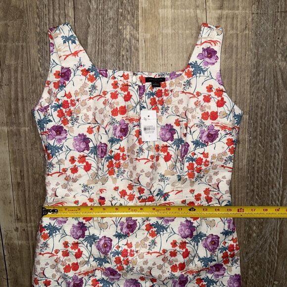 Ann Taylor Dress 2 NWT Floral Sleeveless Lined Sheath Career Wedding Guest - Picture 6 of 7